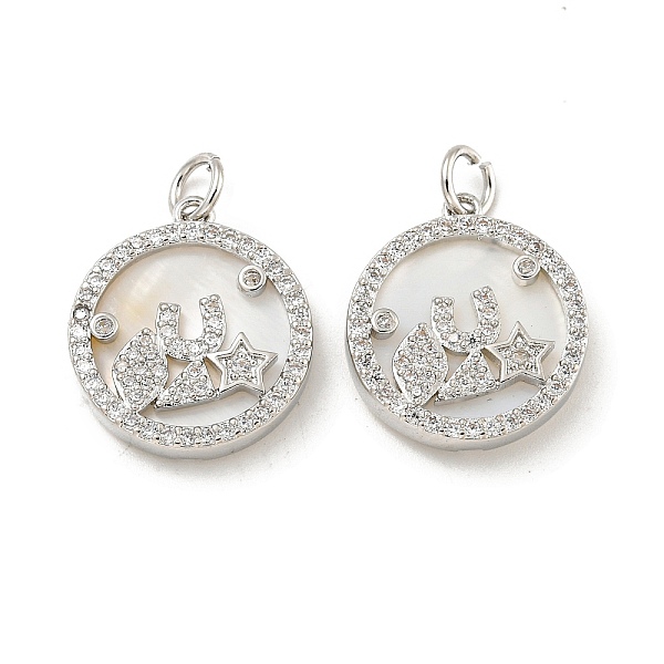 PandaHall Brass Micro Pave Clear Cubic Zirconia Pendants, with Shell and Jump Rings, Flat Round with Angel Charms, Real Platinum Plated...
PandaHall Brass Micro Pave Clear Cubic Zirconia Pendants, with Shell and Jump Rings, Flat Round with Angel Charms, Real Platinum Plated...
