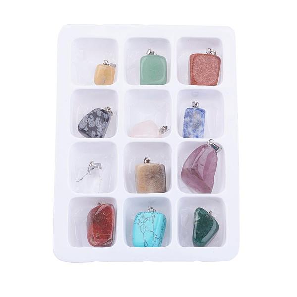 PandaHall Gemstone Pendants, with Brass Clasps, Mixed Stone, Mixed Color, 20~26x11~22x10~22mm, Hole: 6x2mm, 12pcs/box Mixed Stone Others..., Multicolor
PandaHall Gemstone Pendants, with Brass Clasps, Mixed Stone, Mixed Color, 20~26x11~22x10~22mm, Hole: 6x2mm, 12pcs/box Mixed Stone Others..., Multicolor