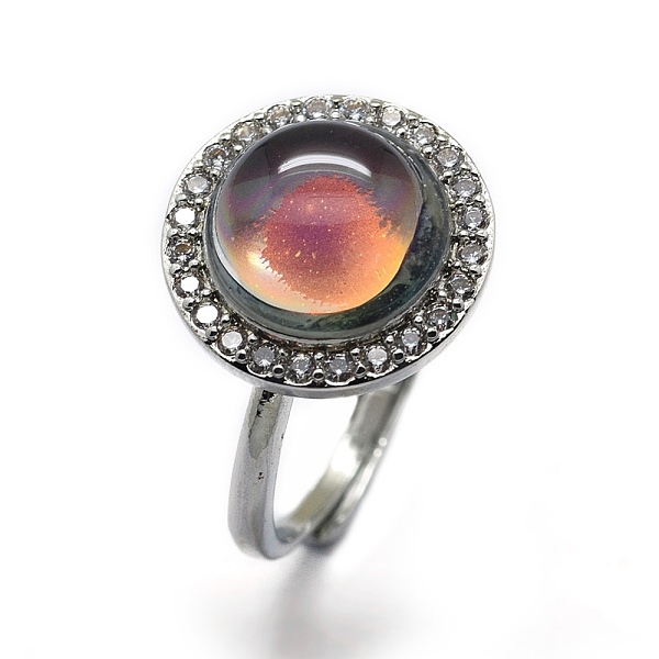 PandaHall Brass Micro Pave Cubic Zirconia Cuff Rings, Open Rings, with Glass, Color will Change with Different Temperature, Flat Round...
PandaHall Brass Micro Pave Cubic Zirconia Cuff Rings, Open Rings, with Glass, Color will Change with Different Temperature, Flat Round...