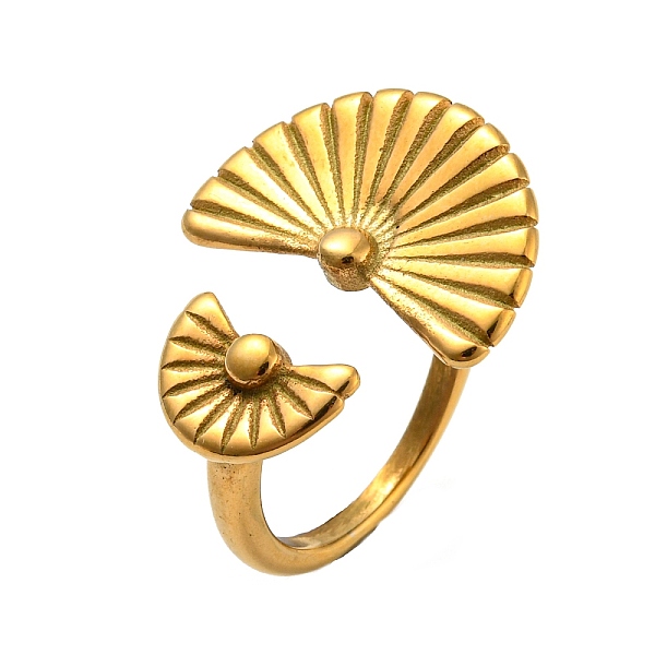 PandaHall Ion Plating(IP) 304 Stainless Steel Cuff Rings for Women, Fan Ring, Golden, US Size 7(17.3mm) 304 Stainless Steel Flower
PandaHall Ion Plating(IP) 304 Stainless Steel Cuff Rings for Women, Fan Ring, Golden, US Size 7(17.3mm) 304 Stainless Steel Flower