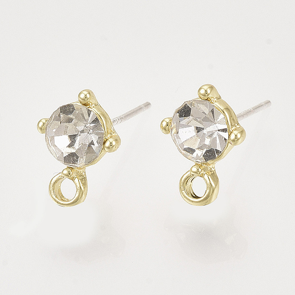 PandaHall Alloy Stud Earring Findings, with Glass Rhinestones, Loop and Raw(Unplated) Pin, Golden, Crystal, 11.5x8.5mm, Hole: 1.8mm, Pin..., Clear
PandaHall Alloy Stud Earring Findings, with Glass Rhinestones, Loop and Raw(Unplated) Pin, Golden, Crystal, 11.5x8.5mm, Hole: 1.8mm, Pin..., Clear