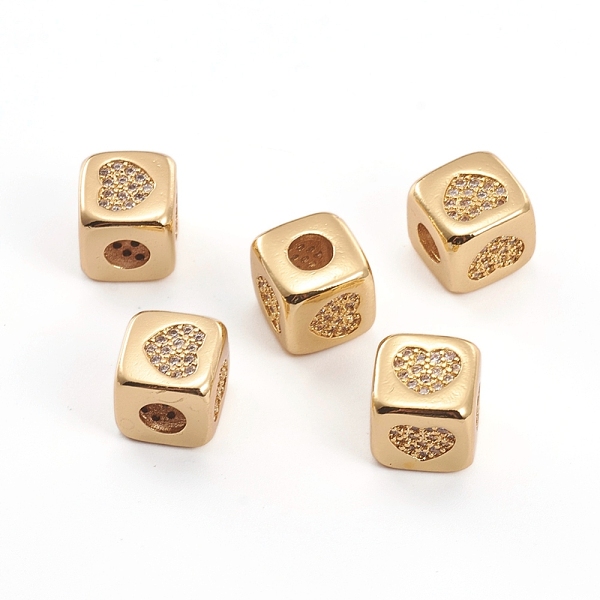 PandaHall Brass Micro Pave Clear Cubic Zirconia Beads, Cube with Heart, Golden, 8.5x8.5x8.5mm, Hole: 3.5mm Brass+Cubic Zirconia Cube Clear
PandaHall Brass Micro Pave Clear Cubic Zirconia Beads, Cube with Heart, Golden, 8.5x8.5x8.5mm, Hole: 3.5mm Brass+Cubic Zirconia Cube Clear