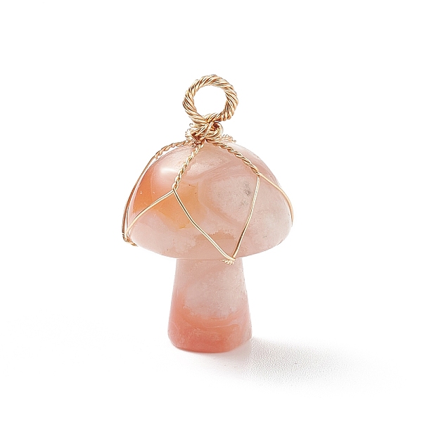 PandaHall Natural Cherry Blossom Agate Pendants, Mushroom Charm, with Light Gold Tone Eco-Friendly Copper Wire Wrapped, 27.5x16mm, Hole: 3mm...
PandaHall Natural Cherry Blossom Agate Pendants, Mushroom Charm, with Light Gold Tone Eco-Friendly Copper Wire Wrapped, 27.5x16mm, Hole: 3mm...