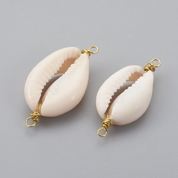 PandaHall Cowrie Shell Links connectors, with Brass Findings, Golden, Seashell, 26~38x10~14x6~8mm, Hole: 1.5mm Shell Shell Shape
PandaHall Cowrie Shell Links connectors, with Brass Findings, Golden, Seashell, 26~38x10~14x6~8mm, Hole: 1.5mm Shell Shell Shape