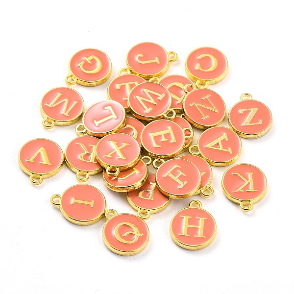 PandaHall Initial Letter A~Z Alphabet Enamel Charms, Flat Round Disc Double Sided Charms, Golden Plated Enamelled Sequins Alloy Charms, Hot...
PandaHall Initial Letter A~Z Alphabet Enamel Charms, Flat Round Disc Double Sided Charms, Golden Plated Enamelled Sequins Alloy Charms, Hot...