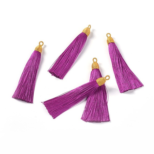 PandaHall Nylon Tassel Big Pendants, with Iron Findings, Golden, Purple, 86x9.5mm, Hole: 3x5mm Nylon Purple
PandaHall Nylon Tassel Big Pendants, with Iron Findings, Golden, Purple, 86x9.5mm, Hole: 3x5mm Nylon Purple