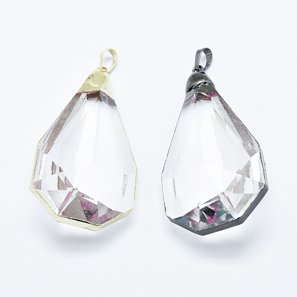 PandaHall Glass Big Pendants, with Brass Findings, Faceted, teardrop, Mixed Color, 71x34x21mm, Hole: 5x8mm Brass+Glass Teardrop Clear
PandaHall Glass Big Pendants, with Brass Findings, Faceted, teardrop, Mixed Color, 71x34x21mm, Hole: 5x8mm Brass+Glass Teardrop Clear