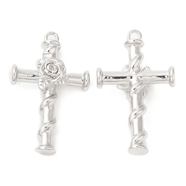 PandaHall Brass Pendants, Cross with Rose Charm, Real Platinum Plated, 25x15x5.5mm, Hole: 1.4mm Brass Cross
PandaHall Brass Pendants, Cross with Rose Charm, Real Platinum Plated, 25x15x5.5mm, Hole: 1.4mm Brass Cross