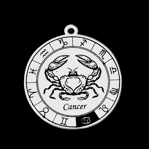 PandaHall 201 Stainless Steel Pendants, Laser Engraved Pattern, Flat Round with Constellation, Cancer, 22.5x20x1mm, Hole: 1.6mm 201...
PandaHall 201 Stainless Steel Pendants, Laser Engraved Pattern, Flat Round with Constellation, Cancer, 22.5x20x1mm, Hole: 1.6mm 201...
