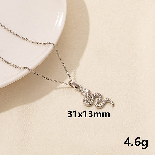 PandaHall 304 Stainless Steel Serpentine Pendant Necklaces, Cable Chain Necklaces Stainless Steel Snake
PandaHall 304 Stainless Steel Serpentine Pendant Necklaces, Cable Chain Necklaces Stainless Steel Snake