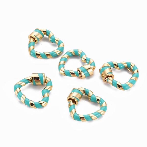 PandaHall Brass Screw Carabiner Lock Charms, for Necklaces Making, with Enamel, Nickel Free, Heart, Real 18K Gold Plated, Teal..., Cyan
PandaHall Brass Screw Carabiner Lock Charms, for Necklaces Making, with Enamel, Nickel Free, Heart, Real 18K Gold Plated, Teal..., Cyan