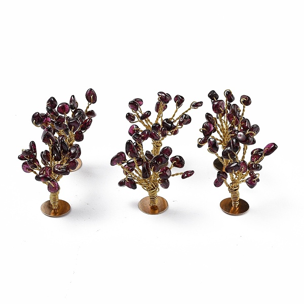 PandaHall Natural Garnet Chips Display Decorations, with Golden Plated Brass Wires, Lucky Tree, 24~27x32~41x33~42mm Garnet Tree
PandaHall Natural Garnet Chips Display Decorations, with Golden Plated Brass Wires, Lucky Tree, 24~27x32~41x33~42mm Garnet Tree