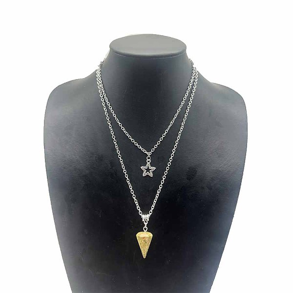 PandaHall Star Pendant Necklaces, Natural Picture Jasper Hexagonal Cone Necklace, Double Layer Necklaces Picture Jasper
PandaHall Star Pendant Necklaces, Natural Picture Jasper Hexagonal Cone Necklace, Double Layer Necklaces Picture Jasper