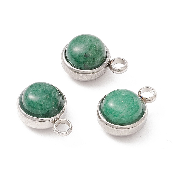 PandaHall Natural Green Aventurine Charms, with 304 Stainless Steel Findings, Half Round, Stainless Steel Color, 13.5x10x7.5mm, Hole: 2.5mm...
PandaHall Natural Green Aventurine Charms, with 304 Stainless Steel Findings, Half Round, Stainless Steel Color, 13.5x10x7.5mm, Hole: 2.5mm...