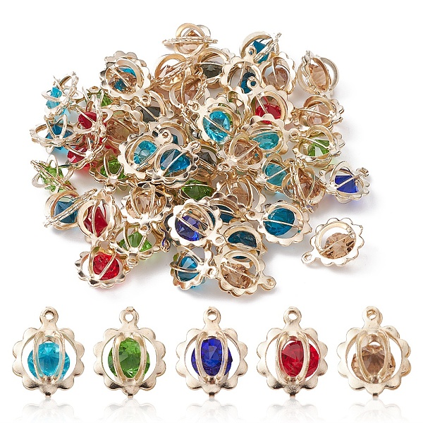 PandaHall Rack Plating Iron Pendants, with Rhinestone, Cadmium Free & Nickel Free & Lead Free, Light Gold, Round Charms, Mixed Color..., Multicolor
PandaHall Rack Plating Iron Pendants, with Rhinestone, Cadmium Free & Nickel Free & Lead Free, Light Gold, Round Charms, Mixed Color..., Multicolor