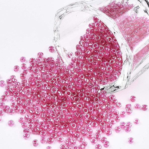PandaHall 12/0 Glass Seed Beads, Inside Colours, Round Hole, Round, Transparent Colours Rainbow, Medium Violet Red, 12/0, 2~2.5x1.5~2mm...
PandaHall 12/0 Glass Seed Beads, Inside Colours, Round Hole, Round, Transparent Colours Rainbow, Medium Violet Red, 12/0, 2~2.5x1.5~2mm...