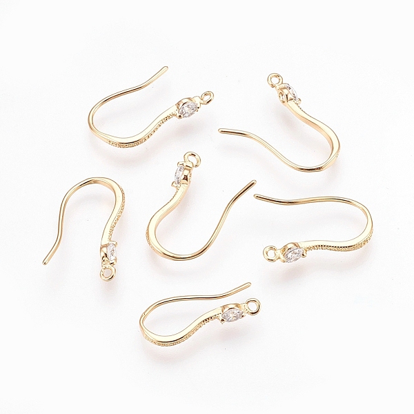 PandaHall Brass Cubic Zirconia Earring Hooks, with Horizontal Loop, Nickel Free, Real 18K Gold Plated, 16x11x1.5mm, Hole: 1mm, Pin: 0.8mm...
PandaHall Brass Cubic Zirconia Earring Hooks, with Horizontal Loop, Nickel Free, Real 18K Gold Plated, 16x11x1.5mm, Hole: 1mm, Pin: 0.8mm...