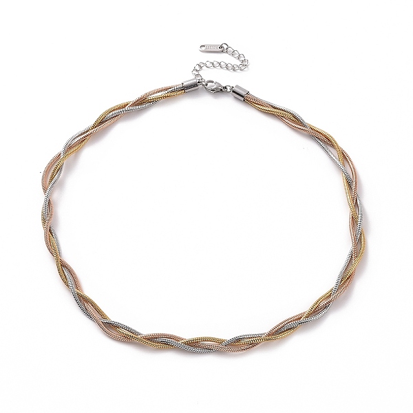PandaHall 304 Stainless Steel Braided Round Snake Chain Necklace for Women, Multi-color, 15.67 inch(39.8cm) 304 Stainless Steel
PandaHall 304 Stainless Steel Braided Round Snake Chain Necklace for Women, Multi-color, 15.67 inch(39.8cm) 304 Stainless Steel