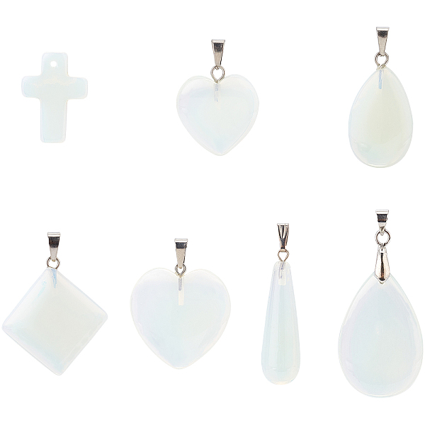 PandaHall Opalite Pendants, with Brass Findings, Mixed Shapes, Platinum, 14pcs/box Opalite Mixed Shapes
PandaHall Opalite Pendants, with Brass Findings, Mixed Shapes, Platinum, 14pcs/box Opalite Mixed Shapes