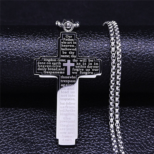 PandaHall 304 Stainless Steel Pendant Necklaces, The Lord's Prayer Corss, Stainless Steel Color, 23.54 inch(59.8cm) 304 Stainless Steel...
PandaHall 304 Stainless Steel Pendant Necklaces, The Lord's Prayer Corss, Stainless Steel Color, 23.54 inch(59.8cm) 304 Stainless Steel...
