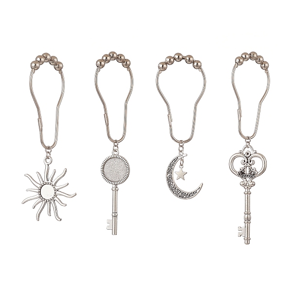 PandaHall 4 Styles Moon & Key & Sun Curtain Hooks, with Iron Curtain Rings & Glass Cabochons, for Bathroom Decoration, Antique Silver...
PandaHall 4 Styles Moon & Key & Sun Curtain Hooks, with Iron Curtain Rings & Glass Cabochons, for Bathroom Decoration, Antique Silver...