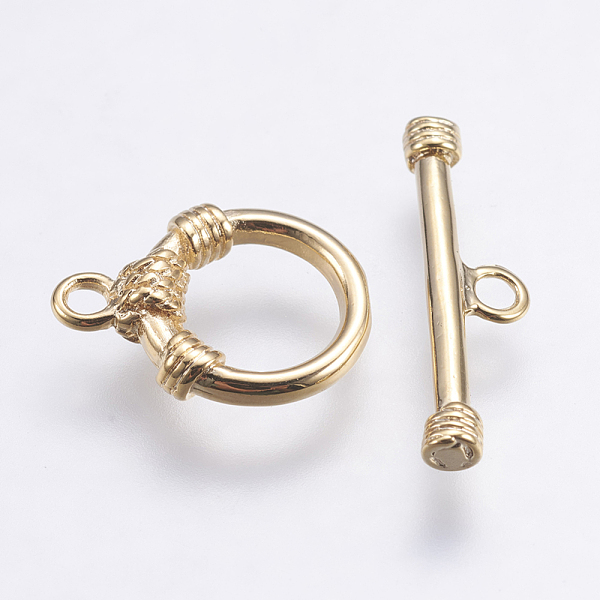PandaHall Brass Toggle Clasps, Ring, Long-Lasting Plated, Real 18K Gold Plated, Nickel Free, Ring: 14.5x11x3mm, Hole: 1.5mm and 8mm, Bar...
PandaHall Brass Toggle Clasps, Ring, Long-Lasting Plated, Real 18K Gold Plated, Nickel Free, Ring: 14.5x11x3mm, Hole: 1.5mm and 8mm, Bar...