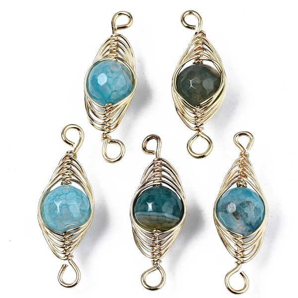 PandaHall Natural Agate Link Connectors, with Golden Plated Brass Findings, Dyed, Round, Sky Blue, 27~36x11~12x10mm, Hole: 2.5~4mm Natural...
PandaHall Natural Agate Link Connectors, with Golden Plated Brass Findings, Dyed, Round, Sky Blue, 27~36x11~12x10mm, Hole: 2.5~4mm Natural...