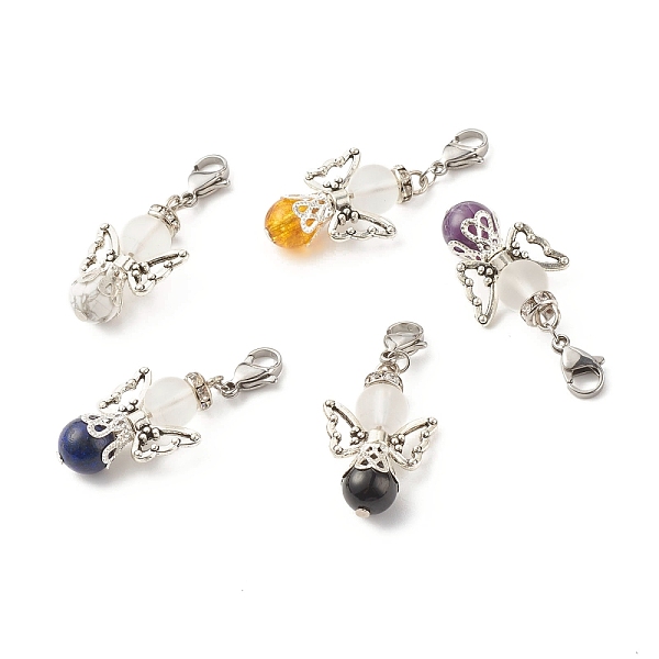 PandaHall Natural Mixed Stone Pendant Decorations, with Alloy Findings & 304 Stainless Steel Lobster Claw Clasps, Angel & Fairy, 40mm Mixed...
PandaHall Natural Mixed Stone Pendant Decorations, with Alloy Findings & 304 Stainless Steel Lobster Claw Clasps, Angel & Fairy, 40mm Mixed...