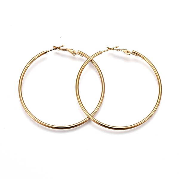 PandaHall 201 Stainless Steel Hoop Earrings, Hypoallergenic Earrings, Ring Shape, Golden, 12 Gauge, 51x49x2mm, Pin: 1mm 201 Stainless Steel...
PandaHall 201 Stainless Steel Hoop Earrings, Hypoallergenic Earrings, Ring Shape, Golden, 12 Gauge, 51x49x2mm, Pin: 1mm 201 Stainless Steel...
