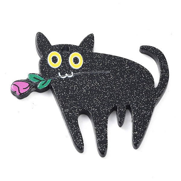 PandaHall Cat Theme Acrylic Pendants, with Glitter Powder, Rose, Black, 42x44x2.3mm, Hole: 1.8mm Acrylic Cat Shape Black
PandaHall Cat Theme Acrylic Pendants, with Glitter Powder, Rose, Black, 42x44x2.3mm, Hole: 1.8mm Acrylic Cat Shape Black
