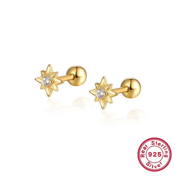 PandaHall Elegant Sterling Silver Star Screw Earrings with Diamond Inlay Sterling Silver
PandaHall Elegant Sterling Silver Star Screw Earrings with Diamond Inlay Sterling Silver