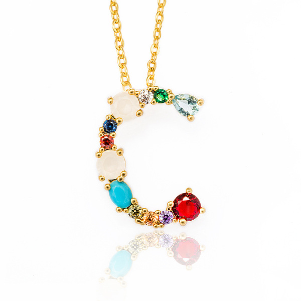 PandaHall Golden Brass Micro Pave Cubic Zirconia Initial Pendants Necklaces, with Cable Chains, Colorful, Letter, Letter.C, 17.9~18.1 inch...
PandaHall Golden Brass Micro Pave Cubic Zirconia Initial Pendants Necklaces, with Cable Chains, Colorful, Letter, Letter.C, 17.9~18.1 inch...