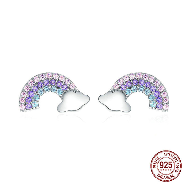 PandaHall Rhodium Plated 925 Sterling Silver Cubic Zirconia Stud Earrings, Rainbow, Platinum, 7x12mm Sterling Silver
PandaHall Rhodium Plated 925 Sterling Silver Cubic Zirconia Stud Earrings, Rainbow, Platinum, 7x12mm Sterling Silver