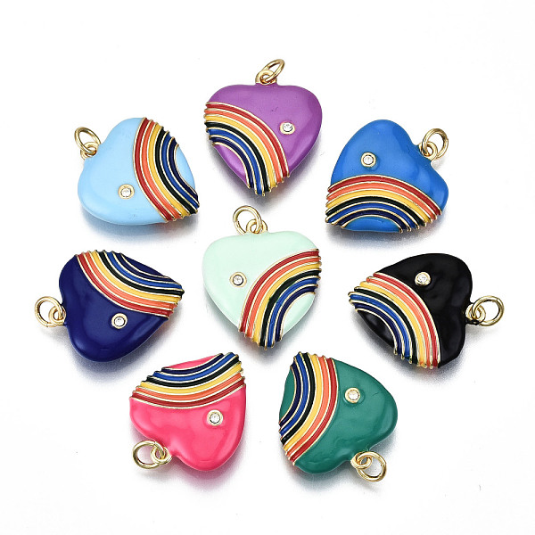 PandaHall Brass Micro Pave Cubic Zirconia Pendants, with Enamel and Jump Ring, Nickel Free, Real 16K Gold Plated, Heart, Mixed Color..., Multicolor
PandaHall Brass Micro Pave Cubic Zirconia Pendants, with Enamel and Jump Ring, Nickel Free, Real 16K Gold Plated, Heart, Mixed Color..., Multicolor