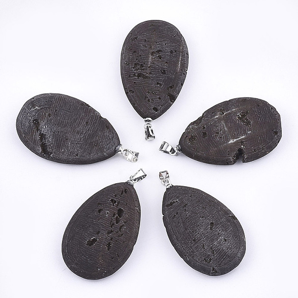 PandaHall Electroplate Natural Druzy Agate Pendants, with Brass Findings, teardrop, Platinum, Black, 36~38x20~22x6~8mm, Hole: 3.5x4.5mm...
PandaHall Electroplate Natural Druzy Agate Pendants, with Brass Findings, teardrop, Platinum, Black, 36~38x20~22x6~8mm, Hole: 3.5x4.5mm...