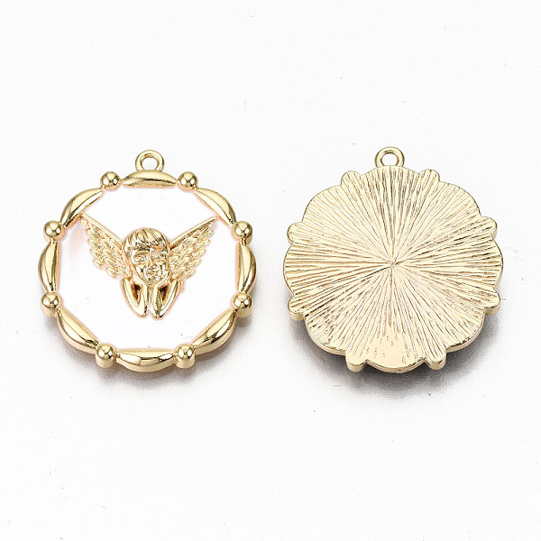 PandaHall Brass Enamel Pendants, Nickel Free, Real 18K Gold Plated, Flower with Angel, White, 27.5x25x4.5mm, Hole: 1.5mm Brass+Enamel Flower...
PandaHall Brass Enamel Pendants, Nickel Free, Real 18K Gold Plated, Flower with Angel, White, 27.5x25x4.5mm, Hole: 1.5mm Brass+Enamel Flower...