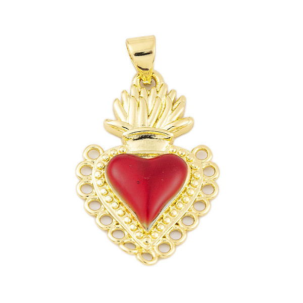 PandaHall Rack Plating Brass Enamel Pendants, Cadmium Free & Lead Free, Long-Lasting Plated, Real 18K Gold Plated, Sacred Heart Charm, Red...
PandaHall Rack Plating Brass Enamel Pendants, Cadmium Free & Lead Free, Long-Lasting Plated, Real 18K Gold Plated, Sacred Heart Charm, Red...