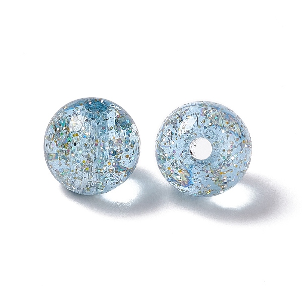 PandaHall Transparent Acrylic Beads, with Glitter Powder, Round, Light Sky Blue, 15x14mm, Hole: 3.5mm Acrylic Round
PandaHall Transparent Acrylic Beads, with Glitter Powder, Round, Light Sky Blue, 15x14mm, Hole: 3.5mm Acrylic Round