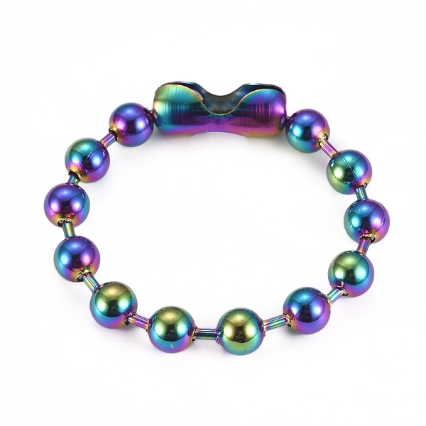 PandaHall 304 Stainless Steel Ball Chain Bracelets, Tag Chain, Rainbow Color, 8-3/4 inch(22.2cm) 304 Stainless Steel
PandaHall 304 Stainless Steel Ball Chain Bracelets, Tag Chain, Rainbow Color, 8-3/4 inch(22.2cm) 304 Stainless Steel