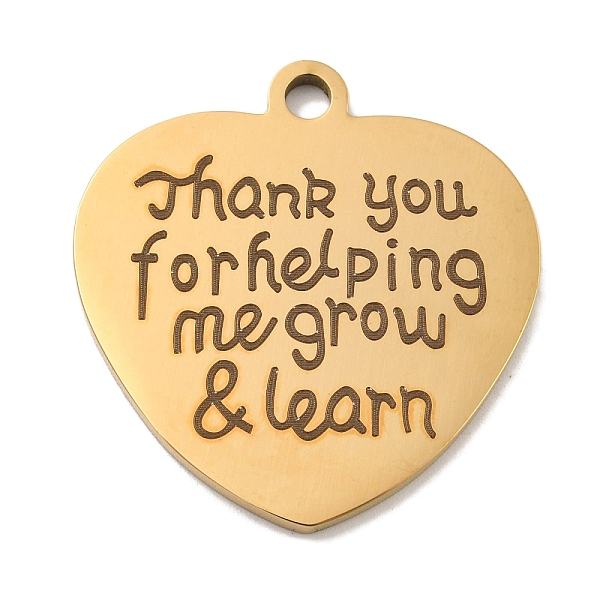 PandaHall Teachers' Day Vacuum Plating 201 Stainless Steel Pendants, Message Charms, Heart with Word Charms, Real 18K Gold Plated...
PandaHall Teachers' Day Vacuum Plating 201 Stainless Steel Pendants, Message Charms, Heart with Word Charms, Real 18K Gold Plated...