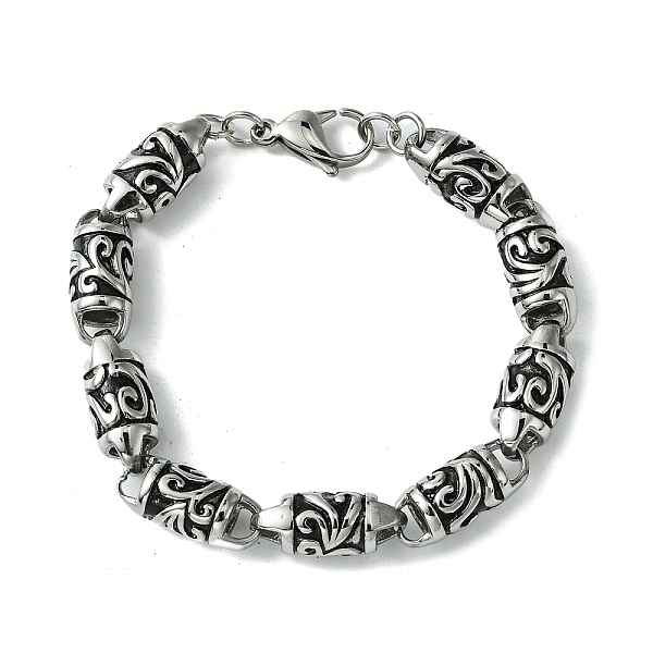 PandaHall 304 Stainless Steel Textured Column Link Chain Bracelets for Women Men, Antique Silver, 8-7/8 inch(22.5cm) 304 Stainless Steel
PandaHall 304 Stainless Steel Textured Column Link Chain Bracelets for Women Men, Antique Silver, 8-7/8 inch(22.5cm) 304 Stainless Steel