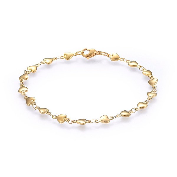 PandaHall 304 Stainless Steel Link Bracelets, with Lobster Claw Clasps, Heart, Golden, 8-1/4 inch(21cm), 5mm 304 Stainless Steel
PandaHall 304 Stainless Steel Link Bracelets, with Lobster Claw Clasps, Heart, Golden, 8-1/4 inch(21cm), 5mm 304 Stainless Steel