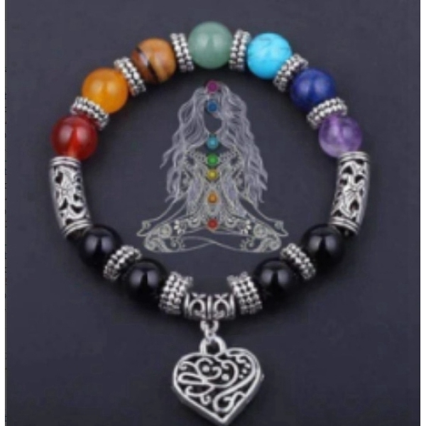 PandaHall Natural Mixed Gemstone Beaded Stretch Bracelets, with Heart Charms, Inner Diameter: 2-3/8 inch(6cm) Mixed Stone
PandaHall Natural Mixed Gemstone Beaded Stretch Bracelets, with Heart Charms, Inner Diameter: 2-3/8 inch(6cm) Mixed Stone