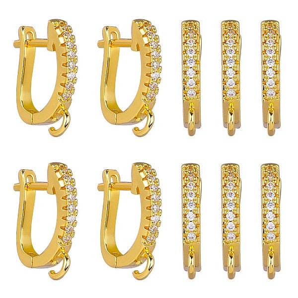 PandaHall 10Pcs Brass Micro Pave Clear Cubic Zirconia Hoop Earring Findings, Latch Back with Horizontal Loops, Real 18K Gold Plated...
PandaHall 10Pcs Brass Micro Pave Clear Cubic Zirconia Hoop Earring Findings, Latch Back with Horizontal Loops, Real 18K Gold Plated...