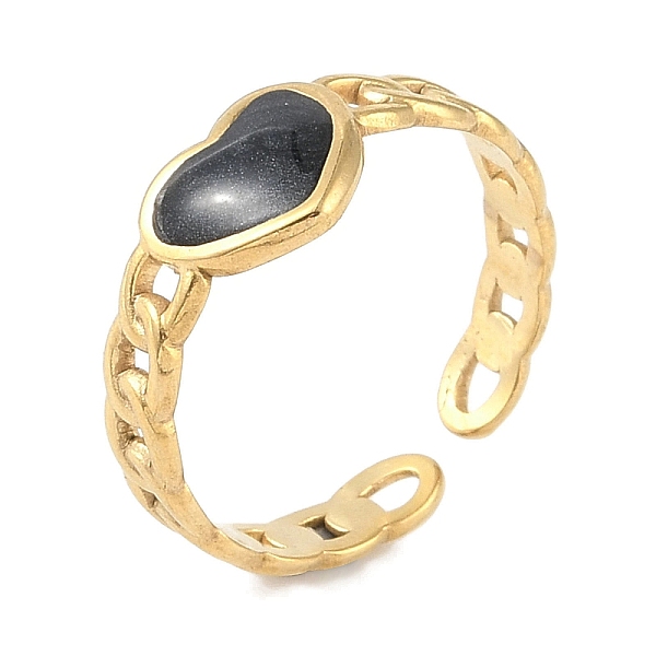 PandaHall Ion Plating(IP) 304 Stainless Steel Curb Chain Cuff Finger Rings, Heart Enamel Open Rings for Women, Real 18K Gold Plated..., Black
PandaHall Ion Plating(IP) 304 Stainless Steel Curb Chain Cuff Finger Rings, Heart Enamel Open Rings for Women, Real 18K Gold Plated..., Black