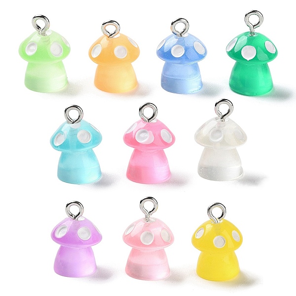 PandaHall Luminous Resin Cartoon Mushroom Charms with Platinum Tone Iron Loops, Glow in the Dark, Mixed Color, 10.5~11x15mm, Hole: 1.75mm..., Multicolor
PandaHall Luminous Resin Cartoon Mushroom Charms with Platinum Tone Iron Loops, Glow in the Dark, Mixed Color, 10.5~11x15mm, Hole: 1.75mm..., Multicolor