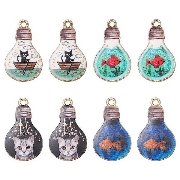 PandaHall 8Pcs 4 Style Alloy Enamel Pendants, Light Gold, Light Bulb, Mixed Color, 25x15x1.5~1.8mm, Hole: 1.6~1.8mm, 2pcs/style Alloy+Enamel..., Multicolor
PandaHall 8Pcs 4 Style Alloy Enamel Pendants, Light Gold, Light Bulb, Mixed Color, 25x15x1.5~1.8mm, Hole: 1.6~1.8mm, 2pcs/style Alloy+Enamel..., Multicolor
