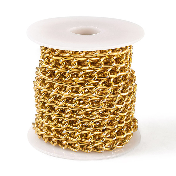 PandaHall Oxidation Aluminum Curb Chains, Unwelded, with Spool, Golden, 8x5x1.5mm, about 16.40 Feet(5m)/Roll Aluminum
PandaHall Oxidation Aluminum Curb Chains, Unwelded, with Spool, Golden, 8x5x1.5mm, about 16.40 Feet(5m)/Roll Aluminum
