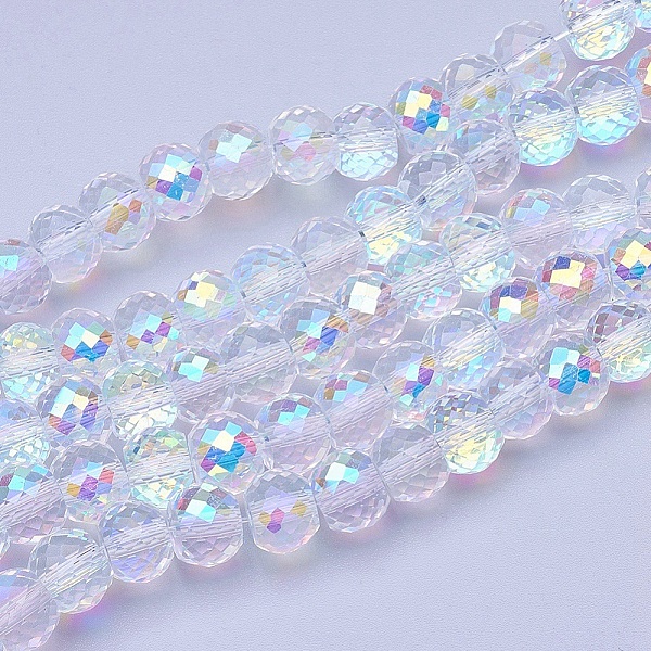 PandaHall Electroplate Transparent Glass Beads Strands, AB Color Plated, Faceted, Drum, AB Color Plated, 8x6mm, Hole: 1mm, about..., White
PandaHall Electroplate Transparent Glass Beads Strands, AB Color Plated, Faceted, Drum, AB Color Plated, 8x6mm, Hole: 1mm, about..., White