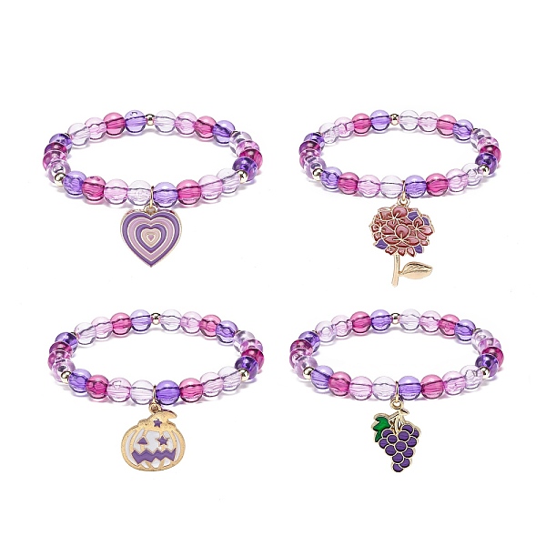PandaHall 4Pcs 4 Style Acrylic Round Beaded Stretch Bracelets Set, Heart & Flower & Pumpkin & Grape Alloy Enamel Charms Stackable Bracelets...
PandaHall 4Pcs 4 Style Acrylic Round Beaded Stretch Bracelets Set, Heart & Flower & Pumpkin & Grape Alloy Enamel Charms Stackable Bracelets...